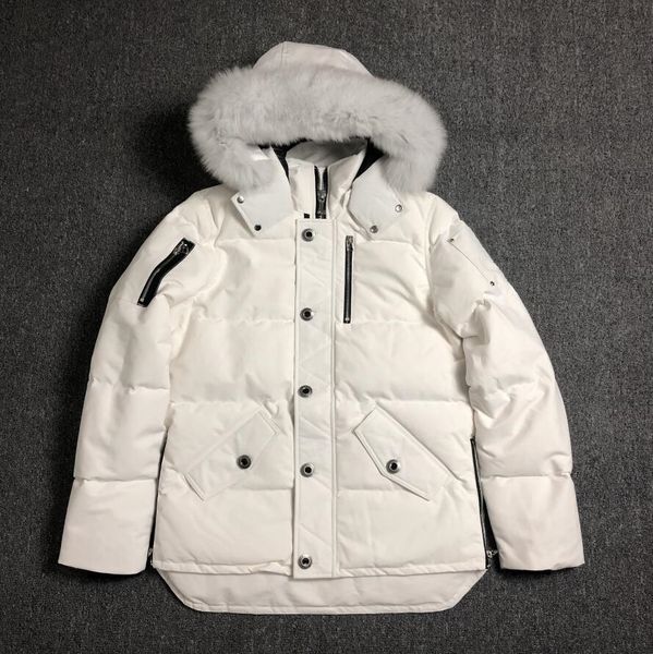 men 3q fur down jacket designer padded coat hooded winter parkas zipper pockets outershell, Black
men 3q fur down jacket designer padded coat hooded winter parkas zipper pockets outershell, Black