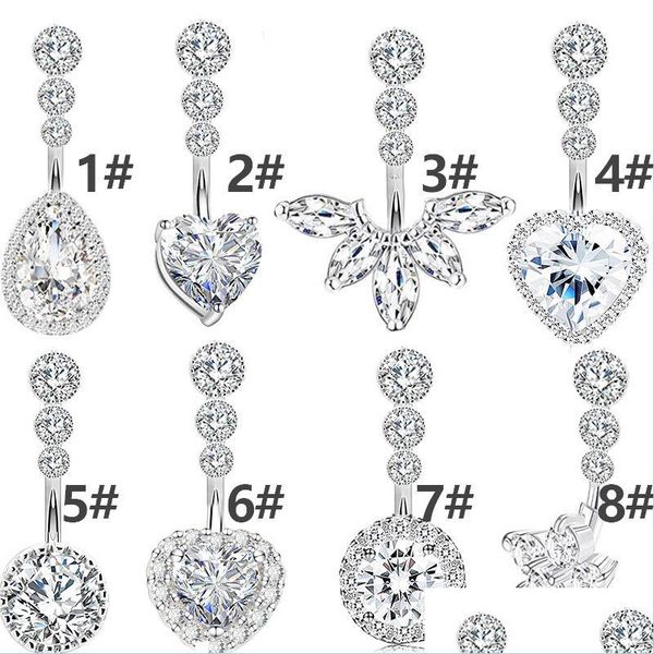navel bell button rings crystal belly button ring for woman navel piercing round heart zircon stud barbell stainless steel bar dh692, Silver
navel bell button rings crystal belly button ring for woman navel piercing round heart zircon stud barbell stainless steel bar dh692, Silver