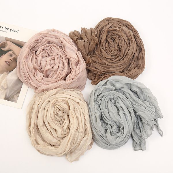 wrinkle bubble cotton scarf muslim crinkle hijab scarf women shawl turban wrap headband solid color pleated scarves, Blue;gray
wrinkle bubble cotton scarf muslim crinkle hijab scarf women shawl turban wrap headband solid color pleated scarves, Blue;gray