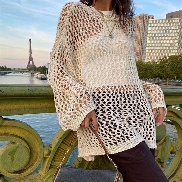 women's knits tees women cutout loose oversized pullover knit sweater summer fashion transparent see through harajuku vintage sweater c, White
women's knits tees women cutout loose oversized pullover knit sweater summer fashion transparent see through harajuku vintage sweater c, White