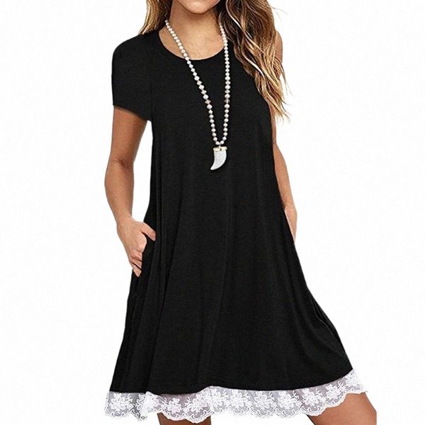 fashion 5xl t shirt dress for women 2021 short sleeve lace patchwork summer solid casual loose mini vestidos dresses u6vi#, Black;gray
fashion 5xl t shirt dress for women 2021 short sleeve lace patchwork summer solid casual loose mini vestidos dresses u6vi#, Black;gray