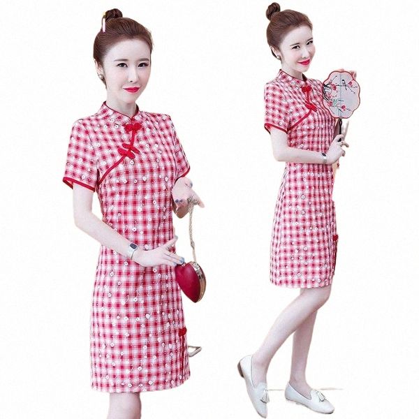 plus size -4xl pink plaid summer fashion party cheongsam qipao dress for women short sleeve traditional chinese clothes r0ve#, Red
plus size -4xl pink plaid summer fashion party cheongsam qipao dress for women short sleeve traditional chinese clothes r0ve#, Red