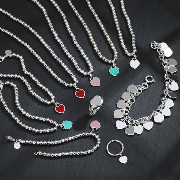 s925 beaded pendant necklace bracelets love ring multi-heart bracelet designer jewelry, Silver
s925 beaded pendant necklace bracelets love ring multi-heart bracelet designer jewelry, Silver