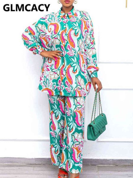 women's two piece pants women two piece vintage printed suits long sleeve button down blouse shirt loose pants set t220902, White
women's two piece pants women two piece vintage printed suits long sleeve button down blouse shirt loose pants set t220902, White