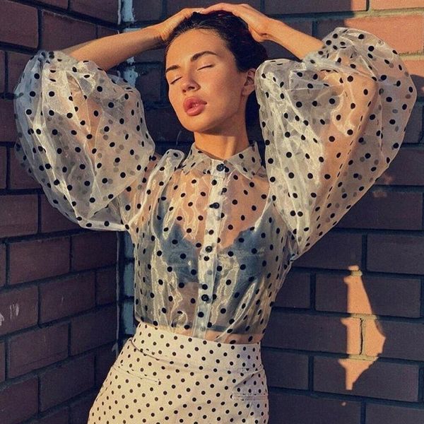 elegant women perspective mesh sheer long puff sleeve polka dot printed button down v neck shirt chiffon blouse women's blouses & v8sw, White
elegant women perspective mesh sheer long puff sleeve polka dot printed button down v neck shirt chiffon blouse women's blouses & v8sw, White