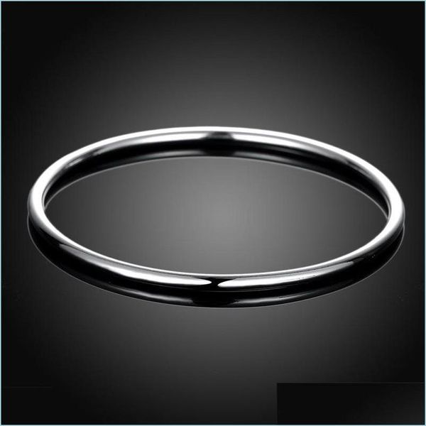 cuff 925 sterling solid sier bracelet fashion personality simple smooth bangles for women wedding engagement jewelry 1245 t2 drop del dh2ea, White 
cuff 925 sterling solid sier bracelet fashion personality simple smooth bangles for women wedding engagement jewelry 1245 t2 drop del dh2ea, White