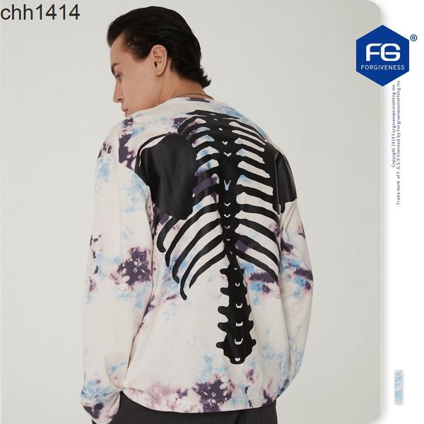 autumn winter high street fashion brand tie dye back bone rib men's loose long sleeve t-shirt, Black
autumn winter high street fashion brand tie dye back bone rib men's loose long sleeve t-shirt, Black