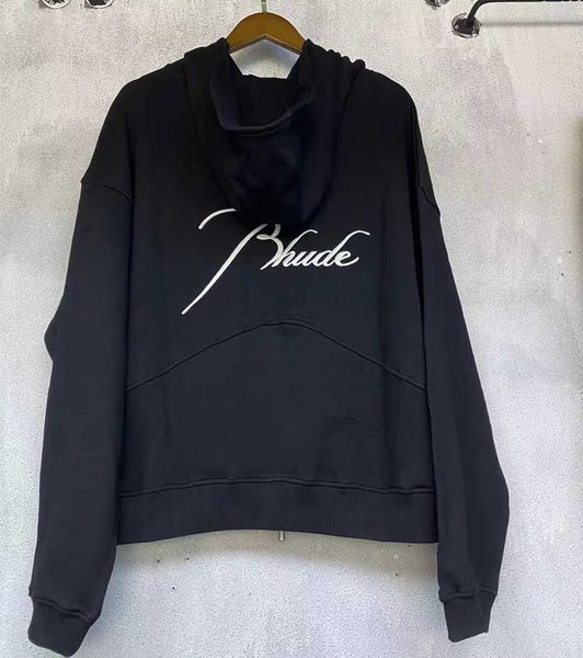 men's hoodies sweatshirts high version early autumn style meichao rhude embroidered letter hoodie zip cardigan terry coat 12, Black
men's hoodies sweatshirts high version early autumn style meichao rhude embroidered letter hoodie zip cardigan terry coat 12, Black