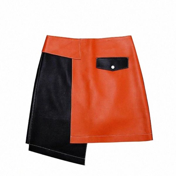 autumn sheepskin genuine leather short skirt high waiste orange pink mini skirts women party korean asymmetrical clothes 60ud#, Black
autumn sheepskin genuine leather short skirt high waiste orange pink mini skirts women party korean asymmetrical clothes 60ud#, Black