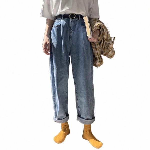 spring and summer korean style pleated wide leg pants high waist loose bf jeans women skinny woman women's m62c#, Blue
spring and summer korean style pleated wide leg pants high waist loose bf jeans women skinny woman women's m62c#, Blue