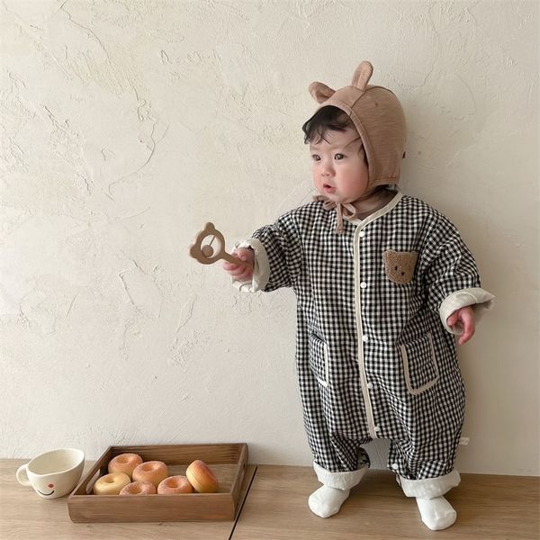 rompers baby loose infant cute bear jumpsuit for boys toddler girl casual plaid autumn fashion born clothes 220915, Blue
rompers baby loose infant cute bear jumpsuit for boys toddler girl casual plaid autumn fashion born clothes 220915, Blue