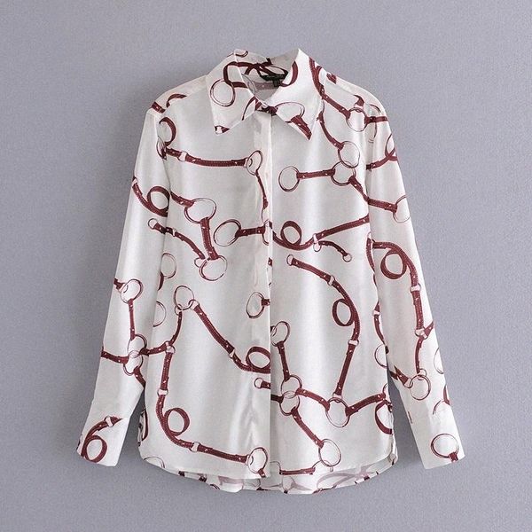 long sleeve shirt ladies printed chain blouse youth casual single breasted closed front women's blouses & shirts v6rb#, White
long sleeve shirt ladies printed chain blouse youth casual single breasted closed front women's blouses & shirts v6rb#, White