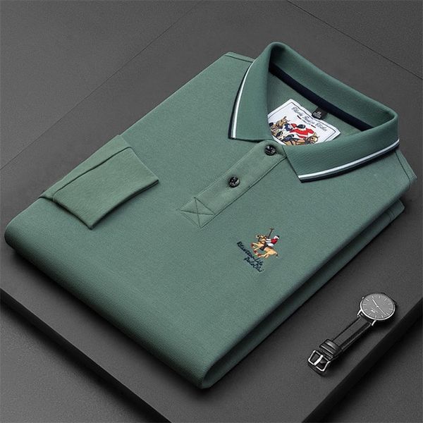men's polos cotton polo shirt men's long sleeve spring korean fashion brand embroidered tshirt high end casual wear 220915, White;black
men's polos cotton polo shirt men's long sleeve spring korean fashion brand embroidered tshirt high end casual wear 220915, White;black