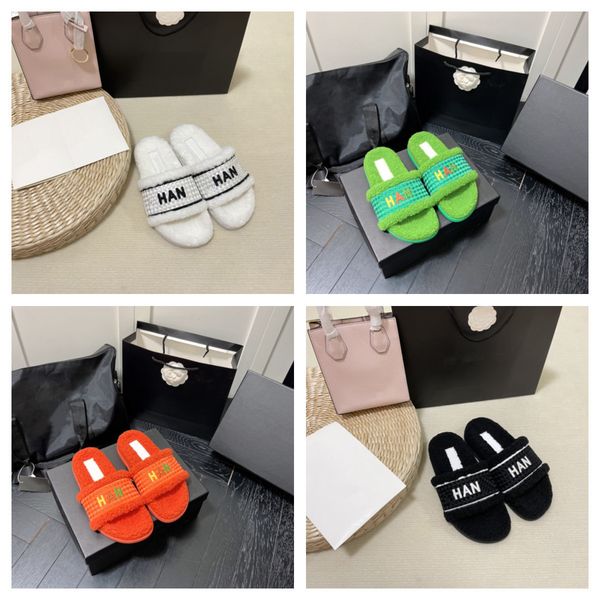 2022 designers winter fur furry slipper candy color luxurys women wool slippers fluffy warm plush c letters sandals comfortable embroidery f, Black
2022 designers winter fur furry slipper candy color luxurys women wool slippers fluffy warm plush c letters sandals comfortable embroidery f, Black
