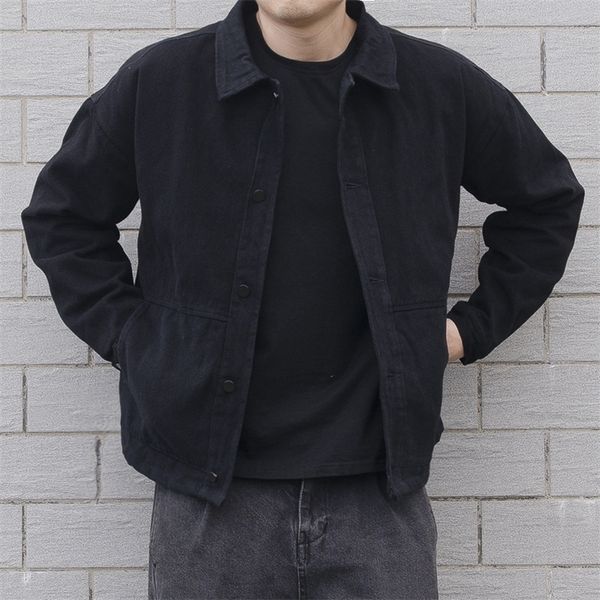 men's jackets japanese fashion harajuku winter y2k autumn retro solid color button thin denim black loose tooling jacket 220915, Black;brown
men's jackets japanese fashion harajuku winter y2k autumn retro solid color button thin denim black loose tooling jacket 220915, Black;brown