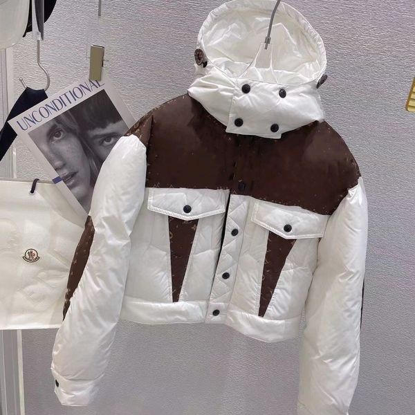 2022 designer winter women's short down jacket parkas hooded stitching presbyopia casual warm fleece versatile luxury white duck down c, Black
2022 designer winter women's short down jacket parkas hooded stitching presbyopia casual warm fleece versatile luxury white duck down c, Black