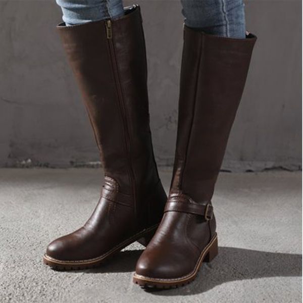 boots autumn women knee high women s zip leather buckle woman low heels ladies belt female shoes big size 220915, Black
boots autumn women knee high women s zip leather buckle woman low heels ladies belt female shoes big size 220915, Black
