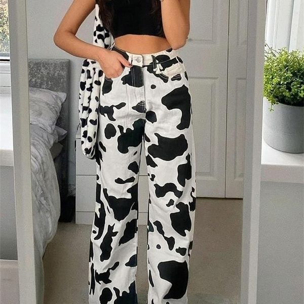 women's pants capris suchcute animal cow printed jeans high waist streetwear denim pants gothic straight trousers korean fashion baggy, Black;white
women's pants capris suchcute animal cow printed jeans high waist streetwear denim pants gothic straight trousers korean fashion baggy, Black;white