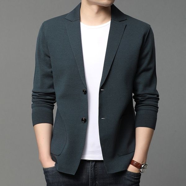 men's wool blends suit men knitted coat casual fashion stripe cardigan jacket korean solid blazer outwear male clothing casaco masculin, Black
men's wool blends suit men knitted coat casual fashion stripe cardigan jacket korean solid blazer outwear male clothing casaco masculin, Black