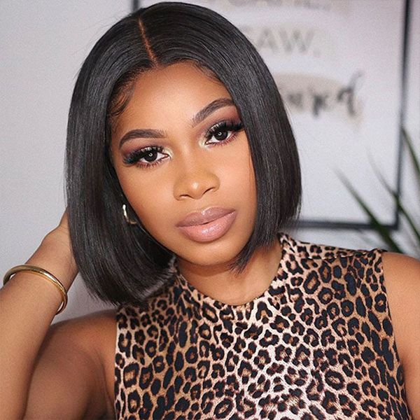 13x4x1 blunt cut short bob lace front wig bone straight human hair wigs for women pre-plucked brazilian, Black;brown
13x4x1 blunt cut short bob lace front wig bone straight human hair wigs for women pre-plucked brazilian, Black;brown