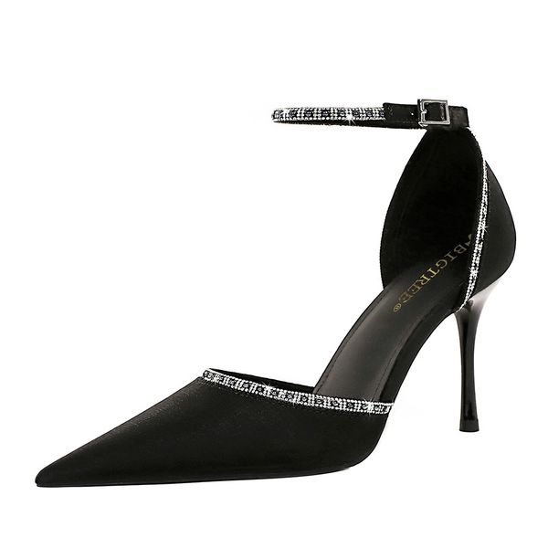 hbp pointed tote dress shoes honey pumps stiletto bling bandage wedding party shoes with heel height 9.5cm, Black
hbp pointed tote dress shoes honey pumps stiletto bling bandage wedding party shoes with heel height 9.5cm, Black