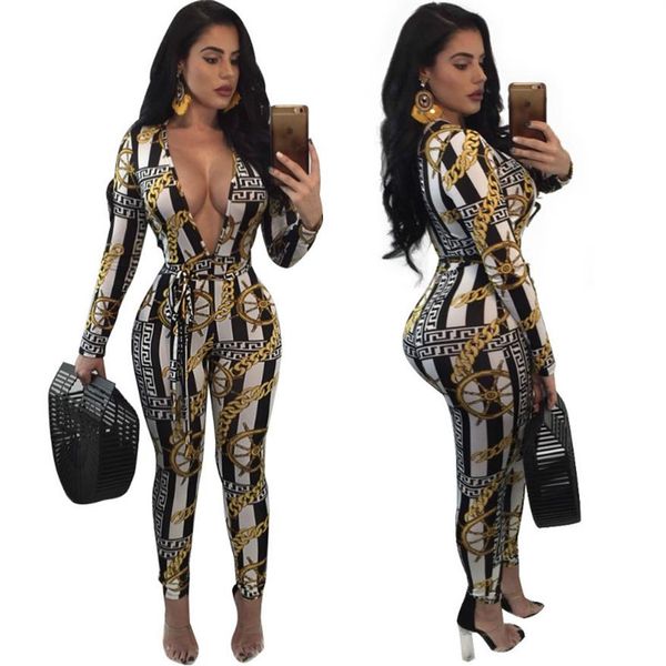 long pants ladies jumpsuit 2018 elegant fitness long sleeve jumpsuits vintage style chain printed boho playsuit club rompers 2395, Black;white
long pants ladies jumpsuit 2018 elegant fitness long sleeve jumpsuits vintage style chain printed boho playsuit club rompers 2395, Black;white