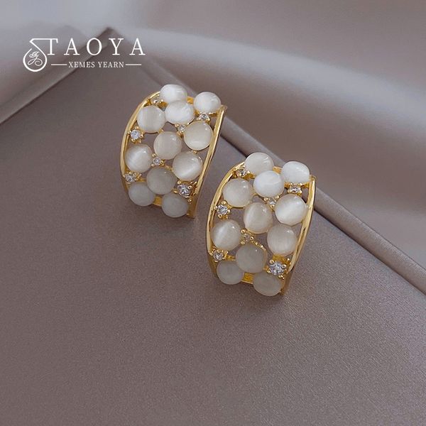 2022 new design round opals inlaid geometric arc drop earrings party women's luxury jewelry accessories for korean fashion girls, Silver
2022 new design round opals inlaid geometric arc drop earrings party women's luxury jewelry accessories for korean fashion girls, Silver