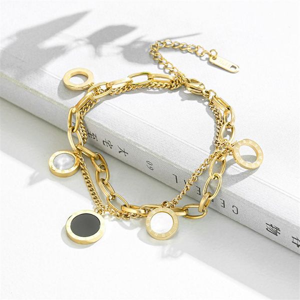 classic design double layered clover charm bracelet for women gift317w, Golden;silver
classic design double layered clover charm bracelet for women gift317w, Golden;silver