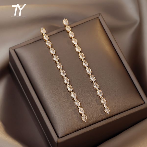 simple temperament zircon gold colour tassel drop earrings for woman 2021 new korean fashion jewelry party girls luxury earrings, Silver
simple temperament zircon gold colour tassel drop earrings for woman 2021 new korean fashion jewelry party girls luxury earrings, Silver
