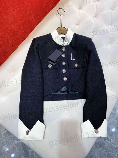 womens jacket luxury casual fit croppe jacket fashion brand crewneck splicing button cardigan jackets with logo brooch designer women clothi, Black;brown
womens jacket luxury casual fit croppe jacket fashion brand crewneck splicing button cardigan jackets with logo brooch designer women clothi, Black;brown