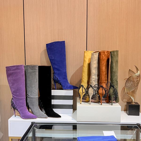 2022 designer autumn winter women's boots new fashion middle boots black tassel high heels purple casual shoelace box large size 35-42
2022 designer autumn winter women's boots new fashion middle boots black tassel high heels purple casual shoelace box large size 35-42