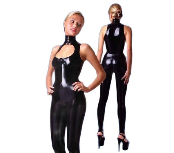 fashion womens catsuit costumes pvc faux leather girls black high collar sleeveless round neck hollow out jumpsuit front zipper
fashion womens catsuit costumes pvc faux leather girls black high collar sleeveless round neck hollow out jumpsuit front zipper