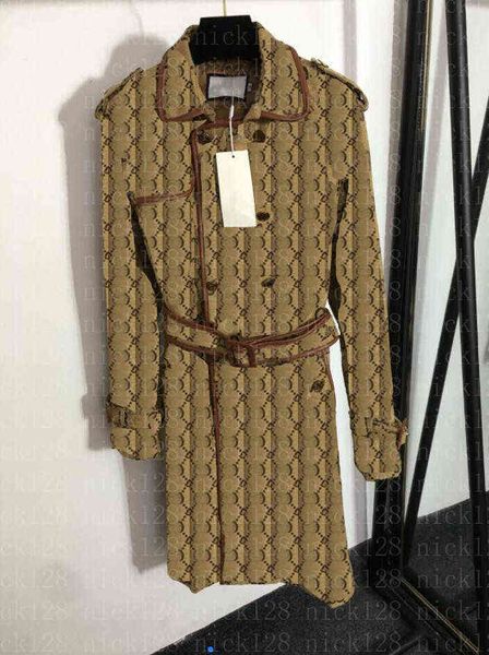 22 women's letters with leather edging double-breasted tie-waist windbreaker mid-length coat 806, Tan;black
22 women's letters with leather edging double-breasted tie-waist windbreaker mid-length coat 806, Tan;black