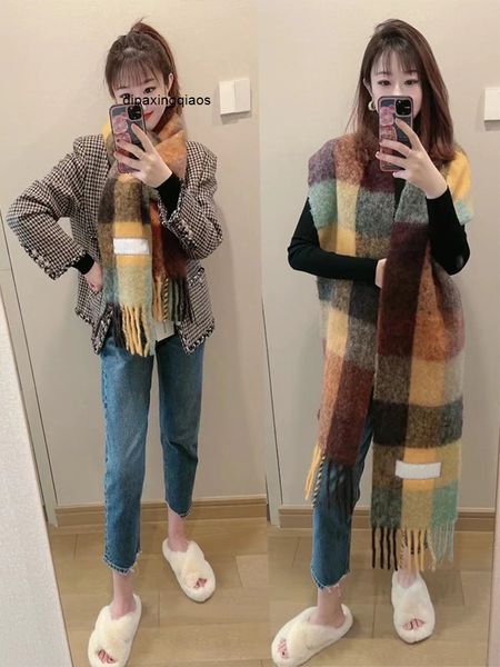 designer scarf acne sweden studios ac same rainbow plaid scarf 2022 new winter cashmere warm keeping neck korean version thickened shawl for, Blue;gray
designer scarf acne sweden studios ac same rainbow plaid scarf 2022 new winter cashmere warm keeping neck korean version thickened shawl for, Blue;gray