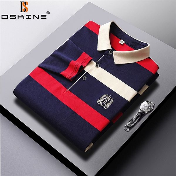 men's polos men spring autumn casual fashion shirts business cotton striped breathable embroidered mens premium long sleeve 220915, White;black
men's polos men spring autumn casual fashion shirts business cotton striped breathable embroidered mens premium long sleeve 220915, White;black