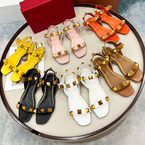 sandals color rivets fashion women flat sandals designer cover big willow nail casual metal golden rivets genuine leather sole soothez, Black
sandals color rivets fashion women flat sandals designer cover big willow nail casual metal golden rivets genuine leather sole soothez, Black