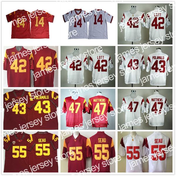 american college football wear ncaa usc trojans college football jerseys 42 ronnie lott 43 troy polamalu 47 clay matthews 55 junior seau 14, Black
american college football wear ncaa usc trojans college football jerseys 42 ronnie lott 43 troy polamalu 47 clay matthews 55 junior seau 14, Black
