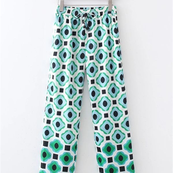 women's pants capris zevity women vintage geometric print elastic waist casual wide leg pants retro female chic color match long trouse, Black;white
women's pants capris zevity women vintage geometric print elastic waist casual wide leg pants retro female chic color match long trouse, Black;white