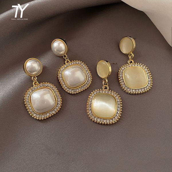 new classic geometric pearl opal square drop earrings for woman 2021 korean fashion jewelry wedding party girl's unusual earring, Silver
new classic geometric pearl opal square drop earrings for woman 2021 korean fashion jewelry wedding party girl's unusual earring, Silver
