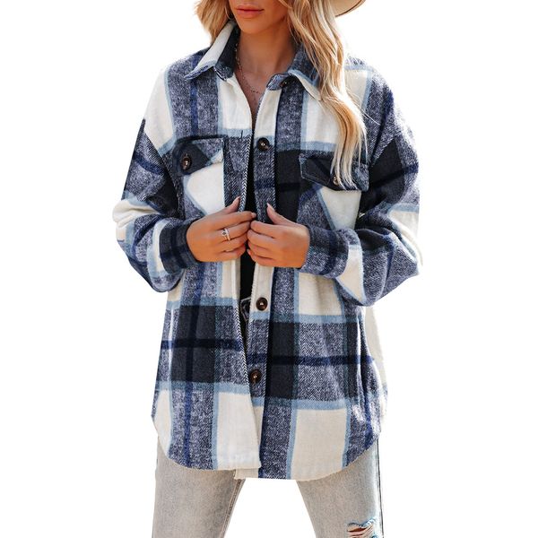 women's jackets coat plaid turn down collar long sleeve jacket with chest pockets women's shirt streetwear fall autumn spring clot, Black;brown
women's jackets coat plaid turn down collar long sleeve jacket with chest pockets women's shirt streetwear fall autumn spring clot, Black;brown