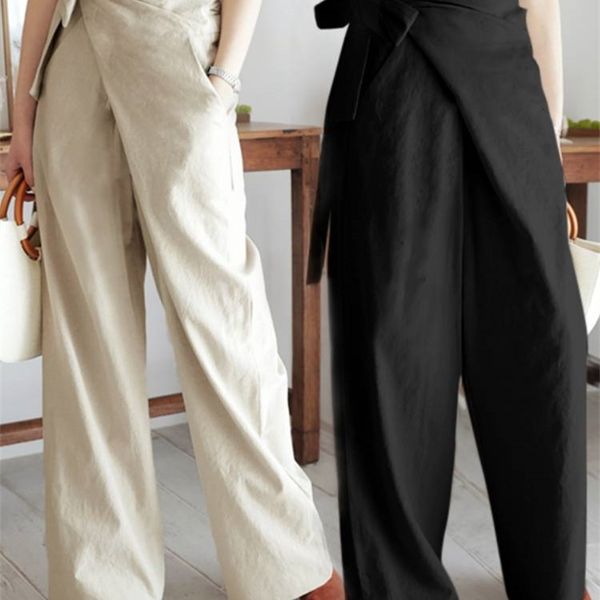 women's pants capris celmia summer breathable cotton long pants women casual high waist lightweight trouser fashion solid wide leg pant, Black;white
women's pants capris celmia summer breathable cotton long pants women casual high waist lightweight trouser fashion solid wide leg pant, Black;white