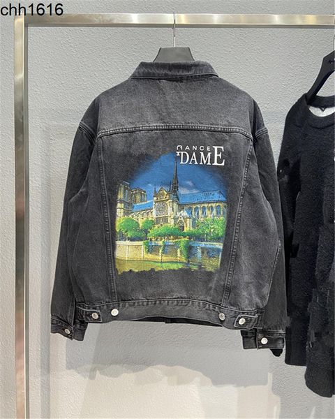 ins 21fw autumn winter new back castle print worn wash worn denim jacket, Black;brown
ins 21fw autumn winter new back castle print worn wash worn denim jacket, Black;brown