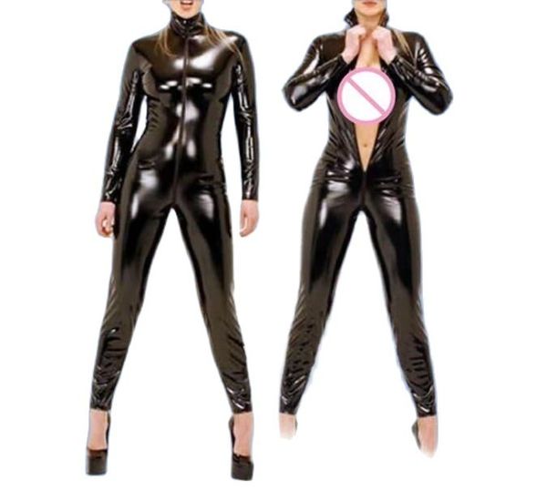 fashion girls catsuit costumes pvc faux leather jumpsuits bodysuit tights suit overall uniform with 3-way front zipper to hip, Black
fashion girls catsuit costumes pvc faux leather jumpsuits bodysuit tights suit overall uniform with 3-way front zipper to hip, Black