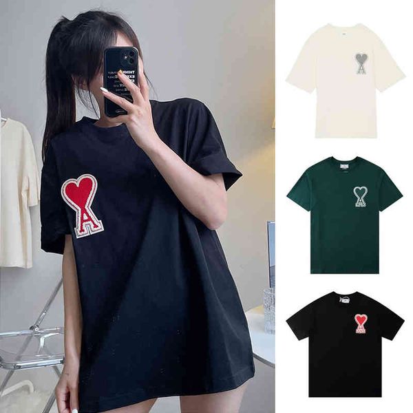 ammi's mens women designers t-shirts short sleeve t-shirt solid color big love pure cotton round neck embroidery 22ss and new men', White
ammi's mens women designers t-shirts short sleeve t-shirt solid color big love pure cotton round neck embroidery 22ss and new men', White