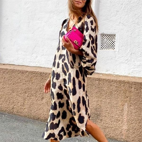 casual dresses autumn leopard print v neck long fashion women lantern sleeves loose elegant party 220915, Black;gray
casual dresses autumn leopard print v neck long fashion women lantern sleeves loose elegant party 220915, Black;gray