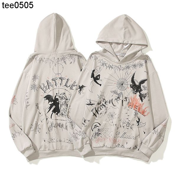 men's hoodies sweatshirts high street angel devil hand-painted graffiti cartoon printed sweater pullover, Black
men's hoodies sweatshirts high street angel devil hand-painted graffiti cartoon printed sweater pullover, Black