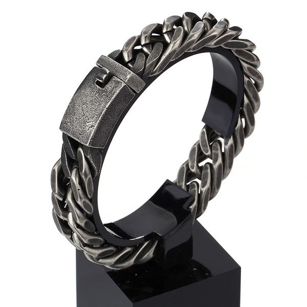 12mm 8.5'' vintage black curb link chain bracelet stainless steel bagnle for men xmas gifts cool jewelry
12mm 8.5'' vintage black curb link chain bracelet stainless steel bagnle for men xmas gifts cool jewelry
