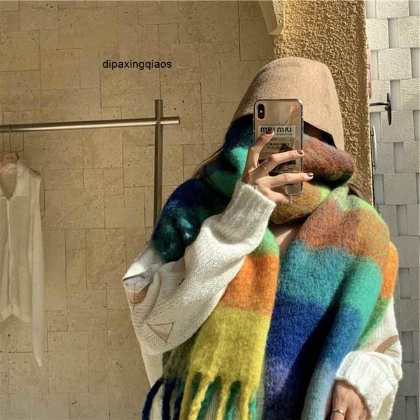 designer scarf acne sweden studios rainbow check women's autumn and winter cashmere insac color blocking fringed mohair shawl thickened, Blue;gray
designer scarf acne sweden studios rainbow check women's autumn and winter cashmere insac color blocking fringed mohair shawl thickened, Blue;gray