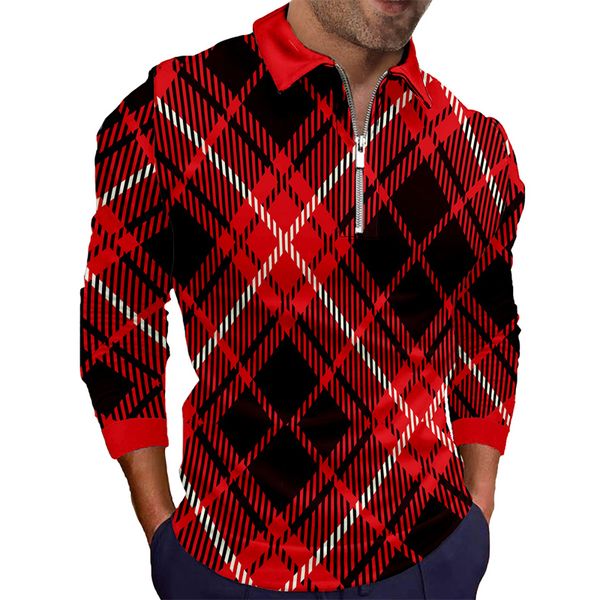 men s polos plaid stripe long sleeve polo shirts casual turn down collar zipper design men print chic male slim fit clothing 220916, White;black
men s polos plaid stripe long sleeve polo shirts casual turn down collar zipper design men print chic male slim fit clothing 220916, White;black