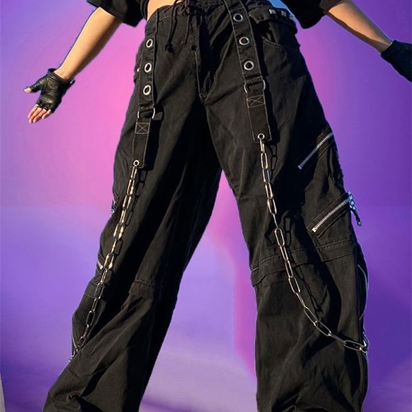 women's pants capris hip hop cyber punk baggy cargo pants women girl loose street bandage trousers goblincore hipster trend chain wide, Black;white
women's pants capris hip hop cyber punk baggy cargo pants women girl loose street bandage trousers goblincore hipster trend chain wide, Black;white